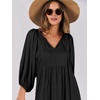 image:imageANRABESS Womens Boho Floral 34 Puff Sleeve Maxi Dress  Tiered Flowy Loose Fit Comfy Soft Rayon Fabric Wedding Guest Church Beach Modest Elegant Spring Summer Fall OutfitsBlack