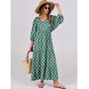image:imageANRABESS Womens Boho Floral 34 Puff Sleeve Maxi Dress  Tiered Flowy Loose Fit Comfy Soft Rayon Fabric Wedding Guest Church Beach Modest Elegant Spring Summer Fall OutfitsGreen