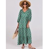 image:imageANRABESS Womens Boho Floral 34 Puff Sleeve Maxi Dress  Tiered Flowy Loose Fit Comfy Soft Rayon Fabric Wedding Guest Church Beach Modest Elegant Spring Summer Fall OutfitsGreen