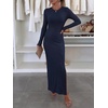image:imageANRABESS Womens Long Sleeve Bodycon Maxi Dress  Soft Stretchy Ribbed Knit Crew Neck Side Slit Casual Date Night Cocktail Party Elegant Chic Spring Summer Fall All SeasonNavy Blue