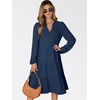 image:imageANRABESS Womens Long Sleeve Midi Dresses  V Neck Swing Tiered Dress Beach Vacation Work Business Casual 2026 Fall Summer Flowy OutfitNavy Blue