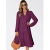 image:imageANRABESS Womens Long Sleeve Midi Dresses  V Neck Swing Tiered Dress Beach Vacation Work Business Casual 2026 Fall Summer Flowy OutfitPurple Red