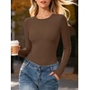 image:imageANRABESS Womens Long Sleeve Shirts Fitted Double Lined Top  Crew NeckSoft Stretchy UnderscrubY2K Cute Trendy Going Out OutfitsCasual Compression Basic TeeFall Winter Layer ClothingBrown