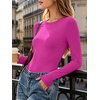 image:imageANRABESS Womens Long Sleeve Shirts Fitted Double Lined Top  Crew NeckSoft Stretchy UnderscrubY2K Cute Trendy Going Out OutfitsCasual Compression Basic TeeFall Winter Layer ClothingHot Pink