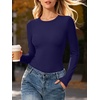 image:imageANRABESS Womens Long Sleeve Shirts Fitted Double Lined Top  Crew NeckSoft Stretchy UnderscrubY2K Cute Trendy Going Out OutfitsCasual Compression Basic TeeFall Winter Layer ClothingNavy Blue