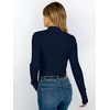 image:imageANRABESS Long Sleeve Shirts for Women Mock Neck Ribbed Top  Lettuce Trim Knit Fitted Tops Soft Lightweight Layer Basic Tee Going Out Work Tshirts Business Casual Fall Daily WearNavy Blue