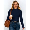 image:imageANRABESS Long Sleeve Shirts for Women Mock Neck Ribbed Top  Lettuce Trim Knit Fitted Tops Soft Lightweight Layer Basic Tee Going Out Work Tshirts Business Casual Fall Daily WearNavy Blue