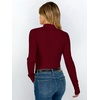 image:imageANRABESS Long Sleeve Shirts for Women Mock Neck Ribbed Top  Lettuce Trim Knit Fitted Tops Soft Lightweight Layer Basic Tee Going Out Work Tshirts Business Casual Fall Daily WearRed