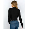 image:imageANRABESS Long Sleeve Shirts for Women Mock Neck Ribbed Top  Lettuce Trim Knit Fitted Tops Soft Lightweight Layer Basic Tee Going Out Work Tshirts Business Casual Fall Daily WearBlack