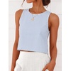 image:imageANRABESS Women Crop Tank Tops High Neck Sleeveless Shirts 2026 Summer Outfits Casual Blouse Beach Vacation ClothesLight Blue White Stripe