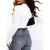 image:imageANRABESS Womens Long Sleeve V Neck Ribbed Knit Fitted Tops  Comfy Basic Tee Shirts Slim Fit Stretchy Soft Breathable Fabric Fall Winter Layer Casual Work Travel Vacation Daily WearWhite