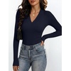image:imageANRABESS Womens Long Sleeve V Neck Ribbed Knit Fitted Tops  Comfy Basic Tee Shirts Slim Fit Stretchy Soft Breathable Fabric Fall Winter Layer Casual Work Travel Vacation Daily WearNavy Blue
