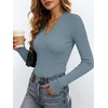 image:imageANRABESS Womens Long Sleeve V Neck Ribbed Knit Fitted Tops  Comfy Basic Tee Shirts Slim Fit Stretchy Soft Breathable Fabric Fall Winter Layer Casual Work Travel Vacation Daily WearGrey Blue