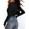 image:imageANRABESS Womens Long Sleeve V Neck Ribbed Knit Fitted Tops  Comfy Basic Tee Shirts Slim Fit Stretchy Soft Breathable Fabric Fall Winter Layer Casual Work Travel Vacation Daily WearBlack