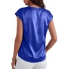 image:imageANRABESS Womens Satin Tops Cap Short Sleeve Crew Neck Shirts Dressy Business Casual Office Blouse Silky 2026 Summer OutfitsRoyal Blue