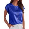 image:imageANRABESS Womens Satin Tops Cap Short Sleeve Crew Neck Shirts Dressy Business Casual Office Blouse Silky 2026 Summer OutfitsRoyal Blue