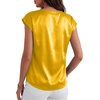 image:imageANRABESS Womens Satin Tops Cap Short Sleeve Crew Neck Shirts Dressy Business Casual Office Blouse Silky 2026 Summer OutfitsYellow