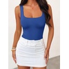 image:imageANRABESS Womens Square Neck Tummy Control Tank Bodysuits  Double Lined SeamlessSleeveless Snap ClosureNo BraStretchy Soft FitGoing Out TopsDaily Vacation WearSpring SummerRoyal Blue