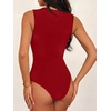 image:imageANRABESS Womens Square Neck Tummy Control Tank Bodysuits  Double Lined SeamlessSleeveless Snap ClosureNo BraStretchy Soft FitGoing Out TopsDaily Vacation WearSpring SummerRed