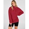 image:imageANRABESS Hoodies for Women Henley Collar Oversized Sweatshirt  Long Sleeve Soft Fleece Pullover Tops Loose Fit Snap ButtonCasual Daily for School Office Fall amp Spring ClothingRed