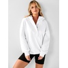image:imageANRABESS Hoodies for Women Henley Collar Oversized Sweatshirt  Long Sleeve Soft Fleece Pullover Tops Loose Fit Snap ButtonCasual Daily for School Office Fall amp Spring ClothingWhite