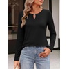 image:imageANRABESS Long Sleeve Shirts for Women Metal Keyhole Neck Tops  Solid amp Floral Print Basic TeeSoft Regular Fit Blouses for Office Business WorkCasual Daily Wear Spring amp FallBlack