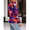 image:imageANRABESS Long Sleeve Shirts for Women Metal Keyhole Neck Tops  Solid amp Floral Print Basic TeeSoft Regular Fit Blouses for Office Business WorkCasual Daily Wear Spring amp FallFloral Color