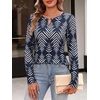 image:imageANRABESS Long Sleeve Shirts for Women Metal Keyhole Neck Tops  Solid amp Floral Print Basic TeeSoft Regular Fit Blouses for Office Business WorkCasual Daily Wear Spring amp FallFloral Dark Blue