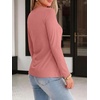 image:imageANRABESS Long Sleeve Shirts for Women Metal Keyhole Neck Tops  Solid amp Floral Print Basic TeeSoft Regular Fit Blouses for Office Business WorkCasual Daily Wear Spring amp FallCoral