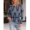 image:imageANRABESS Long Sleeve Shirts for Women Metal Keyhole Neck Tops  Solid amp Floral Print Basic TeeSoft Regular Fit Blouses for Office Business WorkCasual Daily Wear Spring amp FallFloral Dark Blue