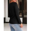 image:imageANRABESS Long Sleeve Shirts for Women Metal Keyhole Neck Tops  Solid amp Floral Print Basic TeeSoft Regular Fit Blouses for Office Business WorkCasual Daily Wear Spring amp FallBlack