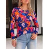 image:imageANRABESS Long Sleeve Shirts for Women Metal Keyhole Neck Tops  Solid amp Floral Print Basic TeeSoft Regular Fit Blouses for Office Business WorkCasual Daily Wear Spring amp FallFloral Color
