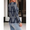image:imageANRABESS Long Sleeve Shirts for Women Metal Keyhole Neck Tops  Solid amp Floral Print Basic TeeSoft Regular Fit Blouses for Office Business WorkCasual Daily Wear Spring amp FallFloral Dark Blue