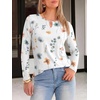 image:imageANRABESS Long Sleeve Shirts for Women Metal Keyhole Neck Tops  Solid amp Floral Print Basic TeeSoft Regular Fit Blouses for Office Business WorkCasual Daily Wear Spring amp FallFloral White