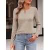 image:imageANRABESS Long Sleeve Shirts for Women Metal Keyhole Neck Tops  Solid amp Floral Print Basic TeeSoft Regular Fit Blouses for Office Business WorkCasual Daily Wear Spring amp FallFloral Brown