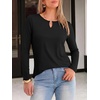 image:imageANRABESS Long Sleeve Shirts for Women Metal Keyhole Neck Tops  Solid amp Floral Print Basic TeeSoft Regular Fit Blouses for Office Business WorkCasual Daily Wear Spring amp FallBlack