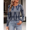 image:imageANRABESS Long Sleeve Shirts for Women Metal Keyhole Neck Tops  Solid amp Floral Print Basic TeeSoft Regular Fit Blouses for Office Business WorkCasual Daily Wear Spring amp FallFloral Dark Blue
