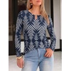 image:imageANRABESS Long Sleeve Shirts for Women Metal Keyhole Neck Tops  Solid amp Floral Print Basic TeeSoft Regular Fit Blouses for Office Business WorkCasual Daily Wear Spring amp FallFloral Dark Blue