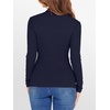 image:imageANRABESS Long Sleeve Shirts for Women Mock Neck Tops  Lettuce Trim Ribbed Knit TShirts Dressy Blouse Slim Fit Summer Tee Business Causal Outfits Fall Layer ClothingNavy Blue