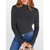 image:imageANRABESS Long Sleeve Shirts for Women Mock Neck Tops  Lettuce Trim Ribbed Knit TShirts Dressy Blouse Slim Fit Summer Tee Business Causal Outfits Fall Layer ClothingDeep Grey