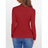 image:imageANRABESS Long Sleeve Shirts for Women Mock Neck Tops  Lettuce Trim Ribbed Knit TShirts Dressy Blouse Slim Fit Summer Tee Business Causal Outfits Fall Layer ClothingRed