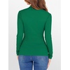 image:imageANRABESS Long Sleeve Shirts for Women Mock Neck Tops  Lettuce Trim Ribbed Knit TShirts Dressy Blouse Slim Fit Summer Tee Business Causal Outfits Fall Layer ClothingGreen