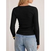image:imageANRABESS Long Sleeve V Neck Ribbed Shirts for Women  Slim Fitted Knit Tops Comfy Lightweight Casual Work Basic Tees Fall Winter Layering ClothingBlack