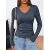 image:imageANRABESS Long Sleeve V Neck Ribbed Shirts for Women  Slim Fitted Knit Tops Comfy Lightweight Casual Work Basic Tees Fall Winter Layering ClothingDeep Blue