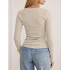 image:imageANRABESS Long Sleeve V Neck Ribbed Shirts for Women  Slim Fitted Knit Tops Comfy Lightweight Casual Work Basic Tees Fall Winter Layering ClothingLight Khaki