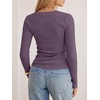 image:imageANRABESS Long Sleeve V Neck Ribbed Shirts for Women  Slim Fitted Knit Tops Comfy Lightweight Casual Work Basic Tees Fall Winter Layering ClothingPurple
