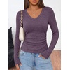 image:imageANRABESS Long Sleeve V Neck Ribbed Shirts for Women  Slim Fitted Knit Tops Comfy Lightweight Casual Work Basic Tees Fall Winter Layering ClothingPurple