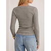 image:imageANRABESS Long Sleeve V Neck Ribbed Shirts for Women  Slim Fitted Knit Tops Comfy Lightweight Casual Work Basic Tees Fall Winter Layering ClothingTaupe