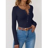 image:imageANRABESS Ribbed Henley Long Sleeve Shirts for Women  Soft Stretch Tops Button Down Slim Basic Layering Tees Casual Daily Wear Going Out Shirts Fall Spring Transition ClothesNavy Blue