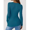 image:imageANRABESS Ribbed Henley Long Sleeve Shirts for Women  Soft Stretch Tops Button Down Slim Basic Layering Tees Casual Daily Wear Going Out Shirts Fall Spring Transition ClothesLake Blue